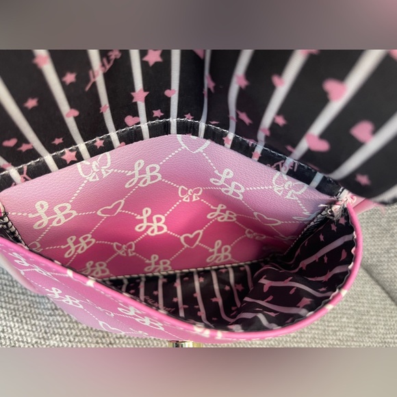 Betsey Johnson Pink and White Dome Backpack with Monogram - Picture 16 of 16